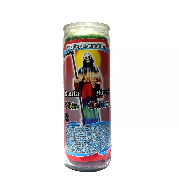 Veladora Santa Muerte Siete Colores