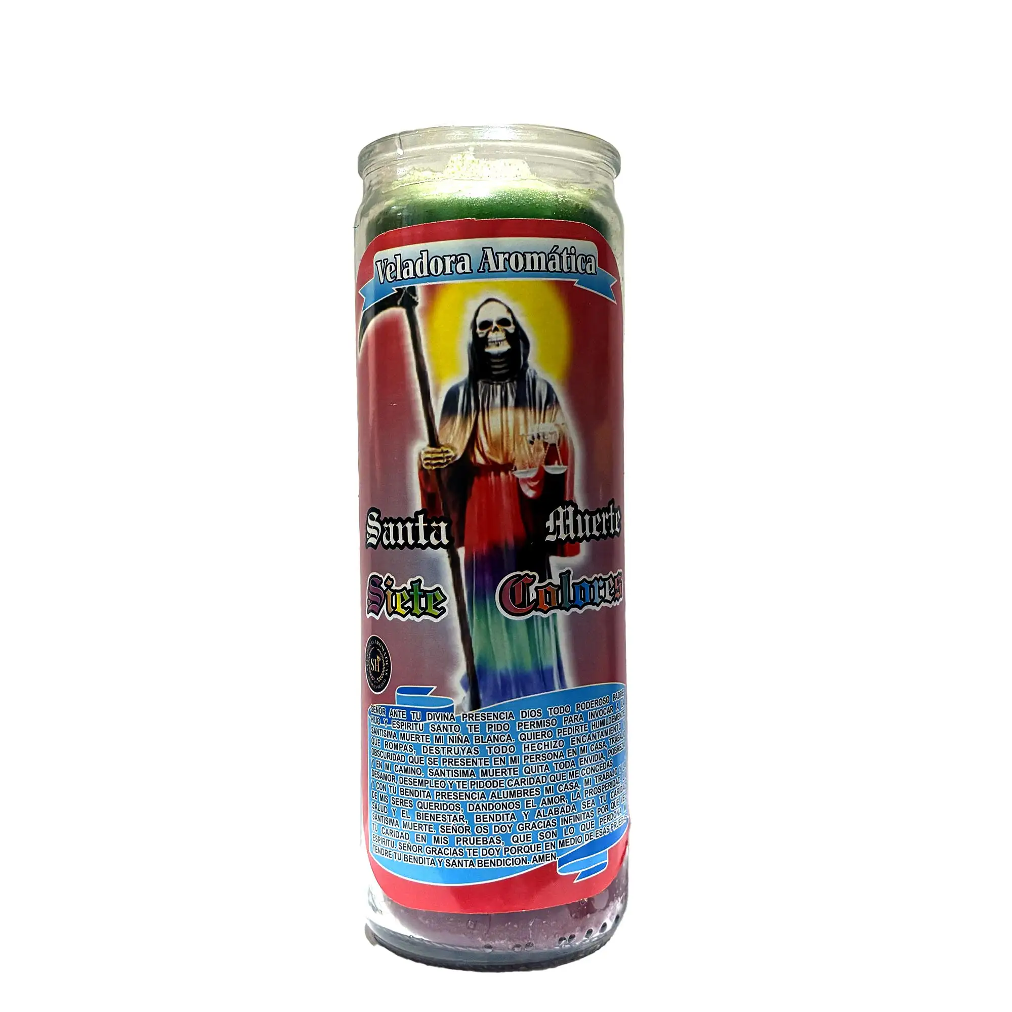 Veladora Santa Muerte Siete Colores